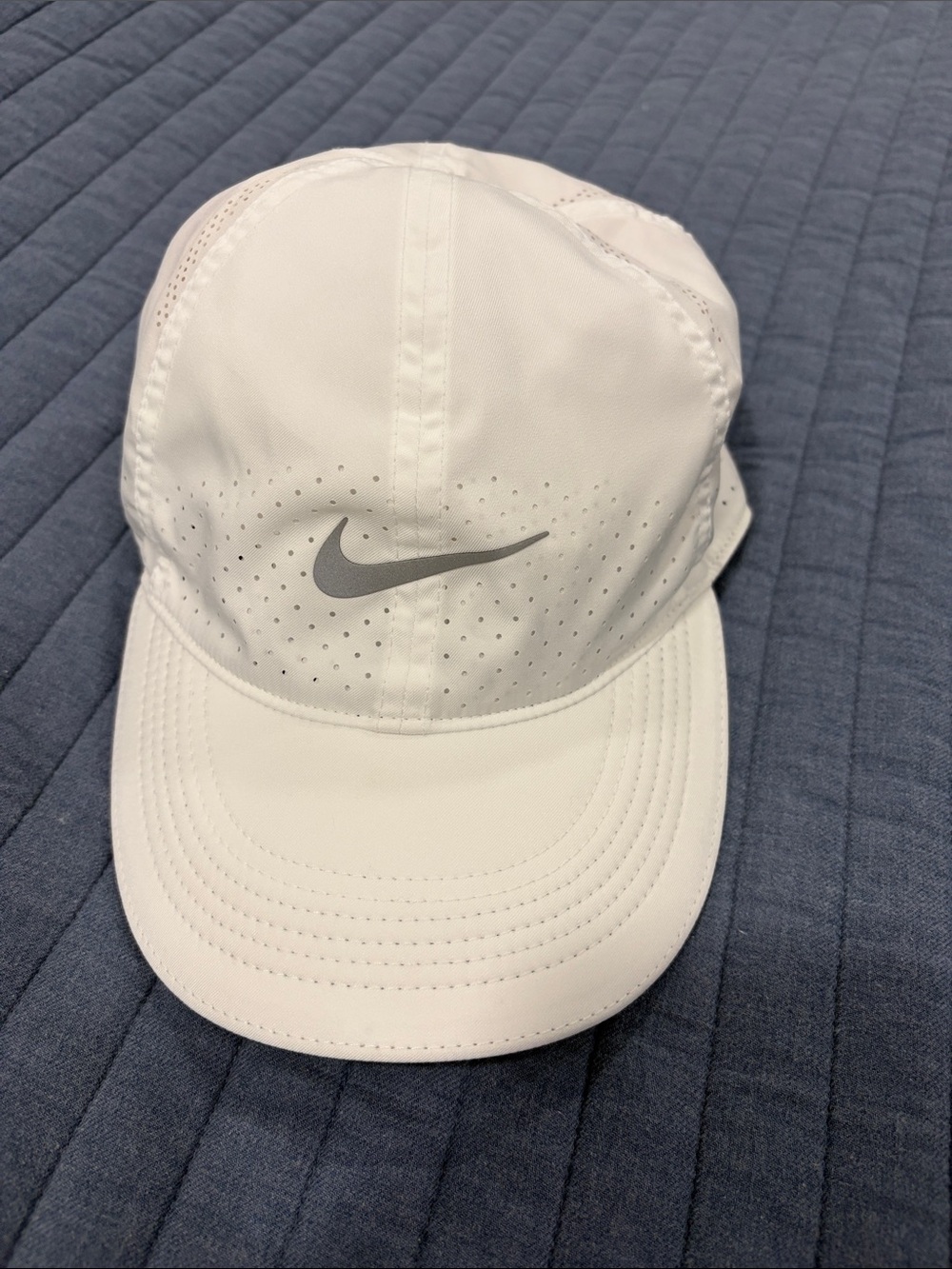 Nike Dri-Fit White Hat with Reflective Swoosh